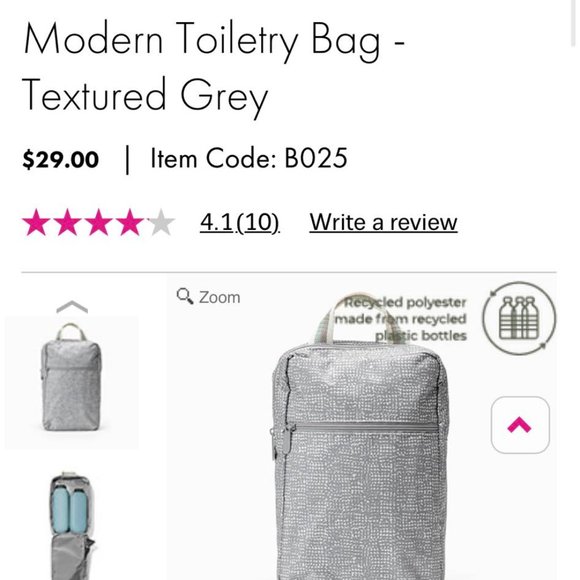 Thirty-one Modern Toiletry Bag - Textured Gray NWT - Picture 2 of 5